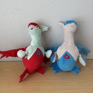 Rare Latios Latias Pokemon Takara Tomy Plush 9" Stuffed Toy Doll Japan Blue Red
